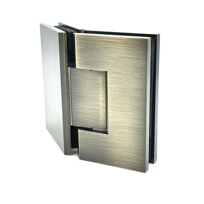 Adjustable Glass To Glass Door Hinge 135 Degrees 3/8" and 1/2" Glazing Thickness Antique Brass Finish
