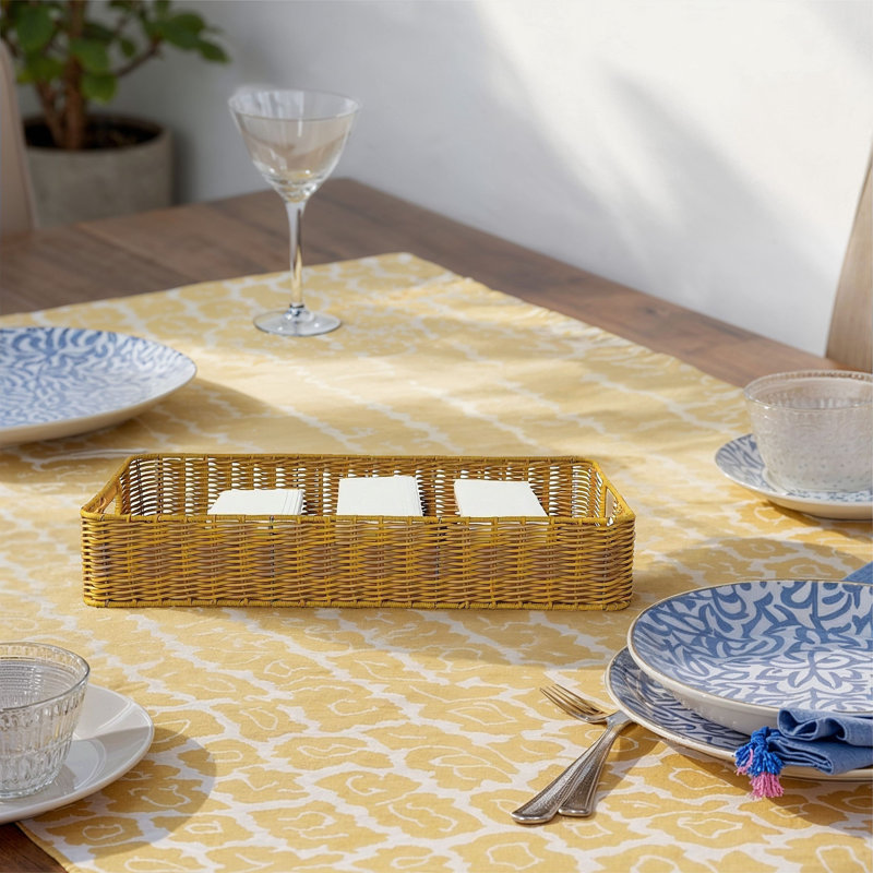 Woven Plastic Tray With Handles