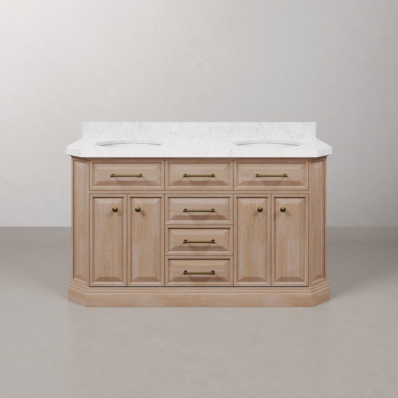 Palace 60'' W Double Vanity, Vintage Gold, Toffee Latte