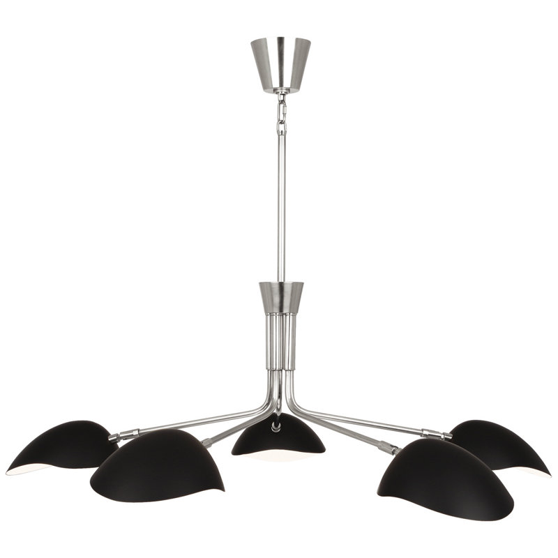 Racer 5 - Light Chandelier, Polished Nickel, Matte Black