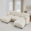 Canapé ergonomique modulaire en chenille avec design plissé et repose-pieds-707735082