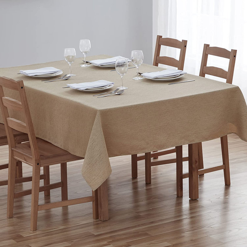 Polytetrafluoroethylene Addison Water And Stain-Resistant Tablecloth, 60 X 84 Inch Tan, Tan