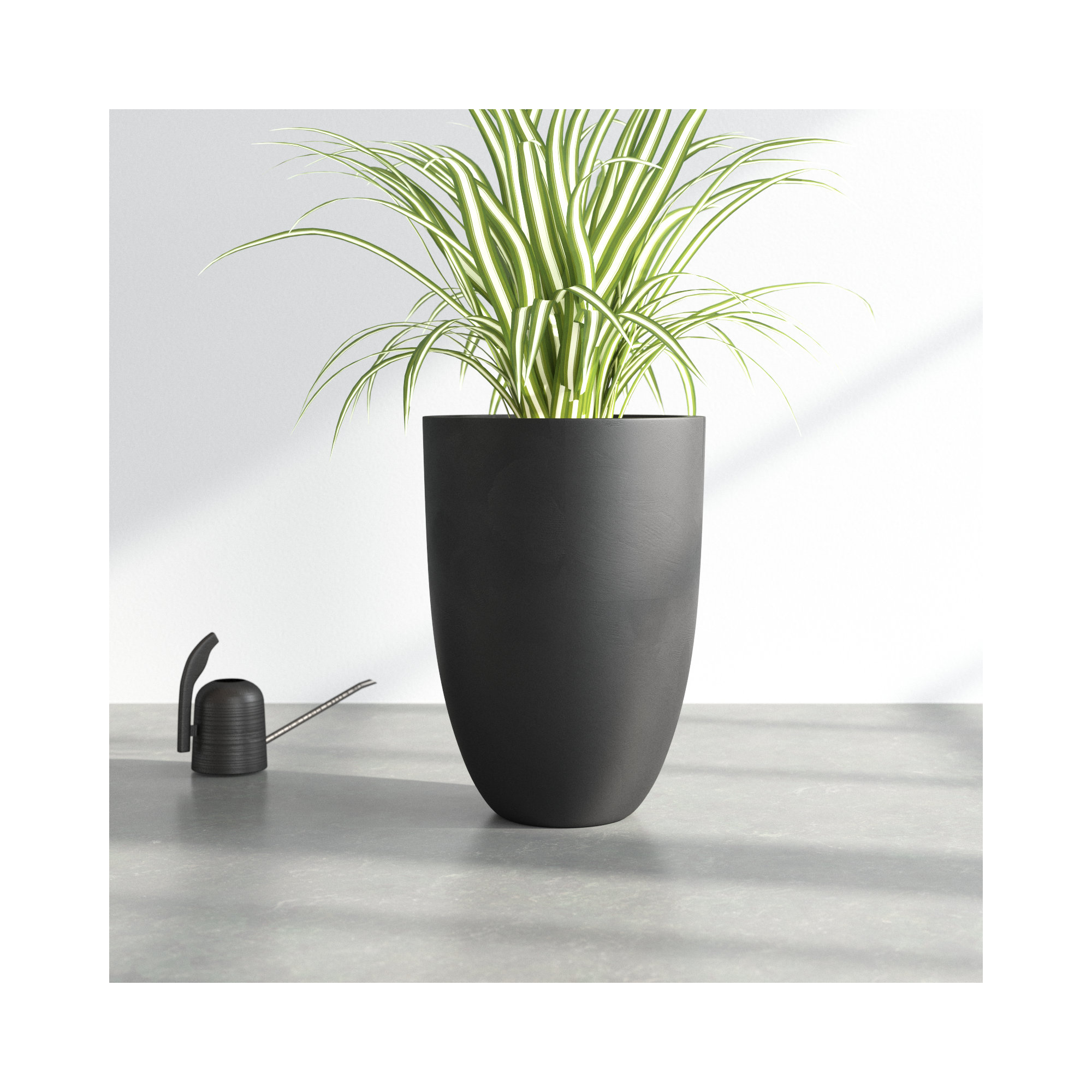Elbe Handmade Pot Planter, Black, 21.75" H x 16" W x 16" D