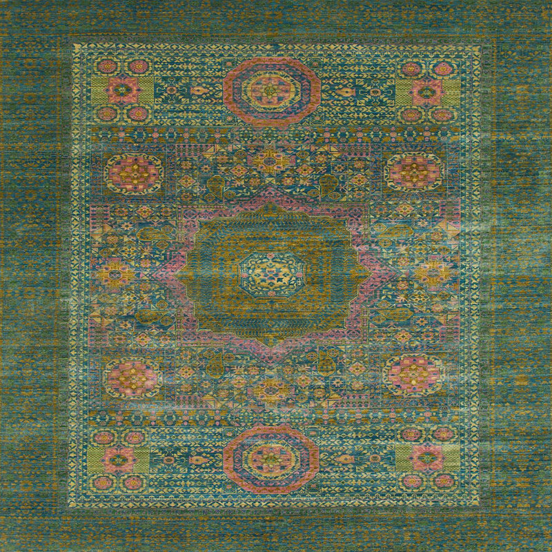 Tapis abstrait moderne 1467, Carré 4 pi