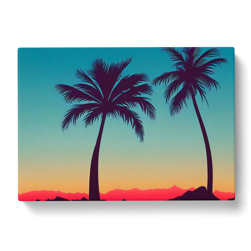 Cool Palm Trees - Wrapped Canvas, 35cm H x 50cm W x 3cm D