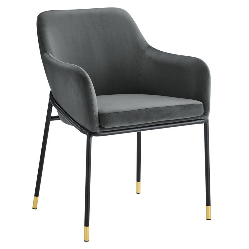 Jovi Performance Velvet Dining Armchair, Gray