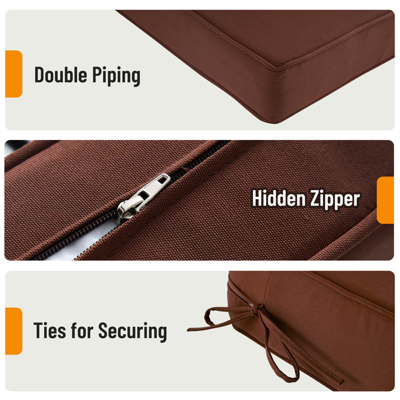Outdoor 6'' Seat / Back Cushion, Brown