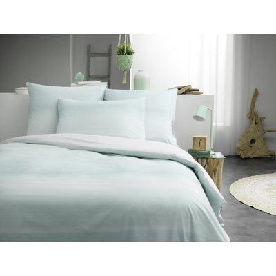 Drap-housse en percale de coton à densité de tissage 300 fils Lagon