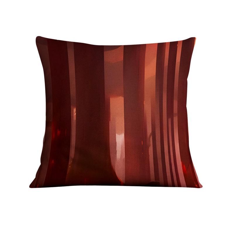 Throw Pillow Cover Only, Rouge rayé / abstrait 5, H 18 po x l 18 po