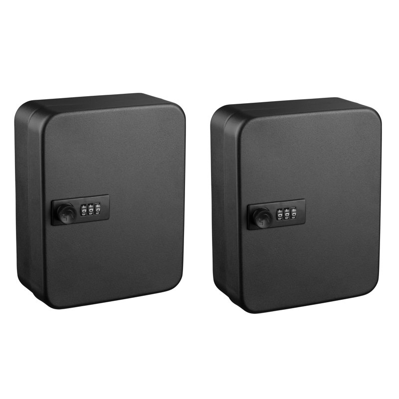 Black Steel 30-Key Secure Cabinet with Combination Lock