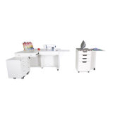 71.5'' x 54.12'' Foldable Sewing Table with Sewing Machine Platform and Wheels
