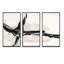 «Abstract Neutral I», ensemble de 3 reproductions d'art moderne sur toile encadrées