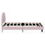 Kids Velvet Bed, Scalloped Shell Upholstery Headboard With Adjustable Height, European Single (90 X 200 cm) -2109734720