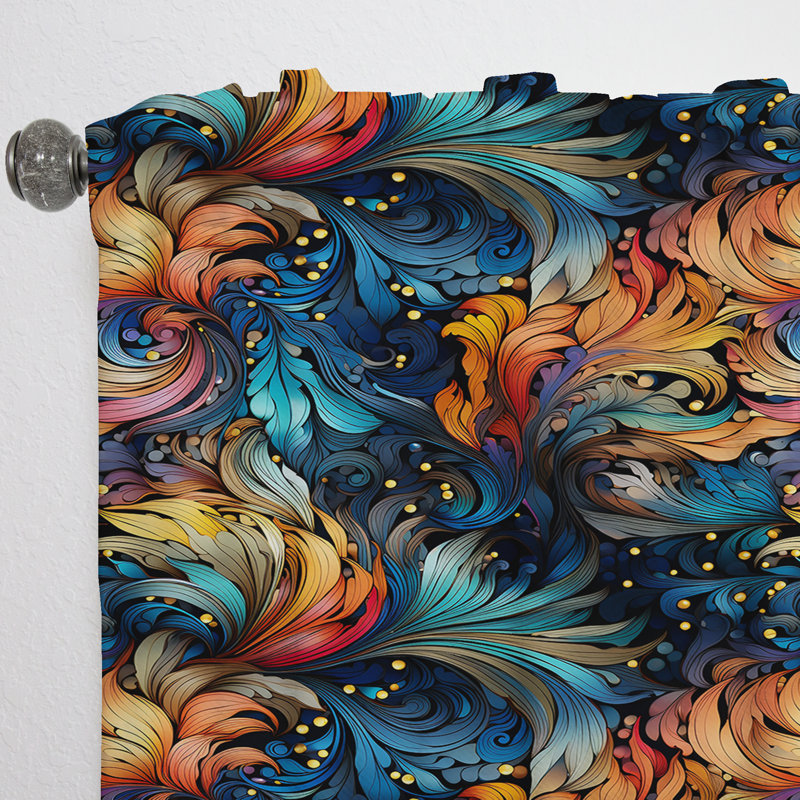 Motif cachemire Celestial Essence I - Rideau floral - Velours obscurcissant - 1 panneau, L 52 po x L 120 po