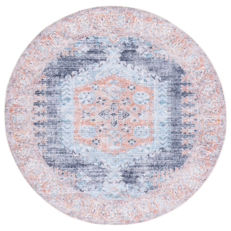Breeze Performance Machine Washable Oriental Rug, Round 6'7"