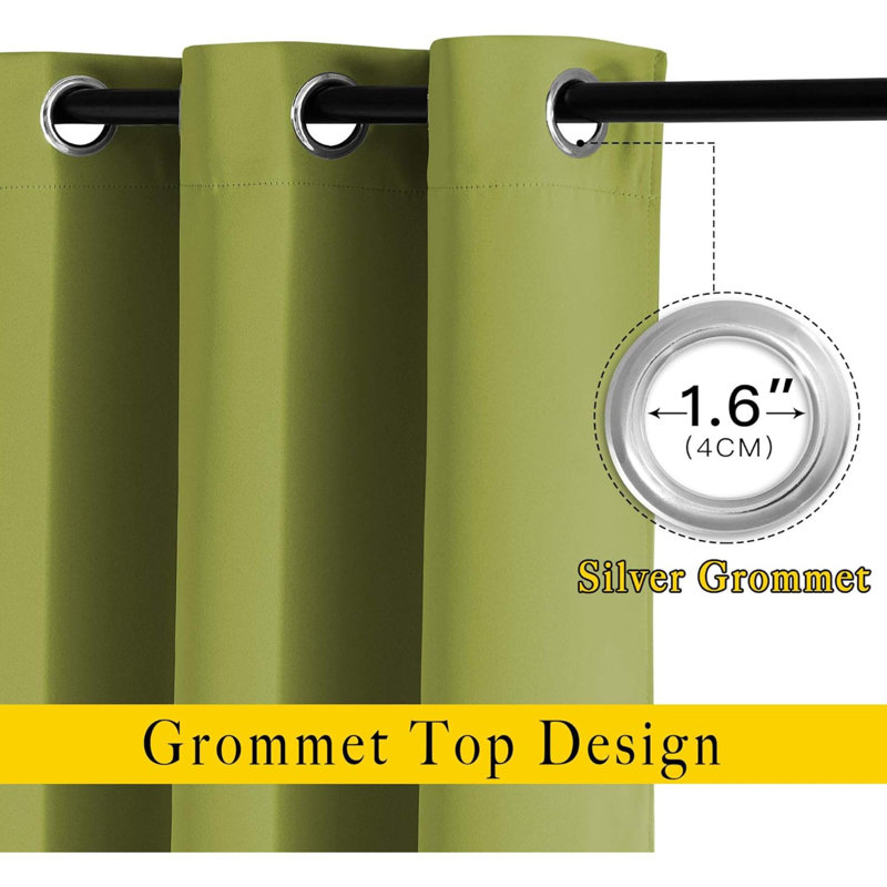 Blackout Curtain Pair, 52" W x 84" L, Fresh Green