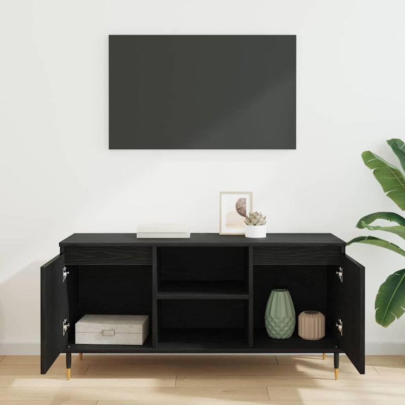Unfinished TV Stand for TVs up to 48", Black Oak