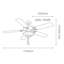 132cm Ceiling Fan with Light Kit