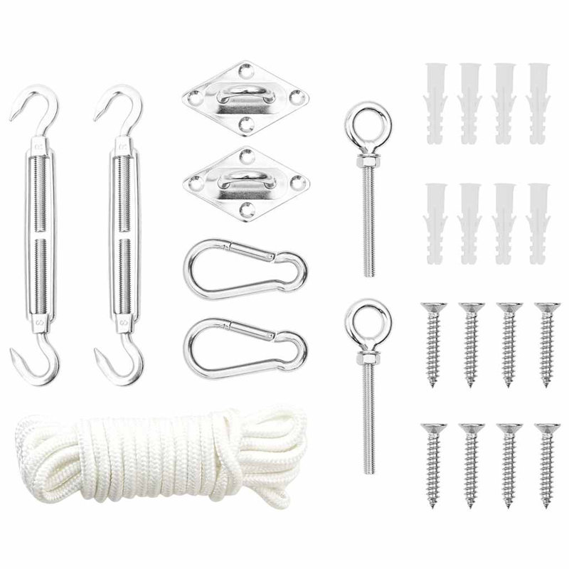 Sunshade Sail Accessory Silver Stainless Steel Medium Support Hardware
