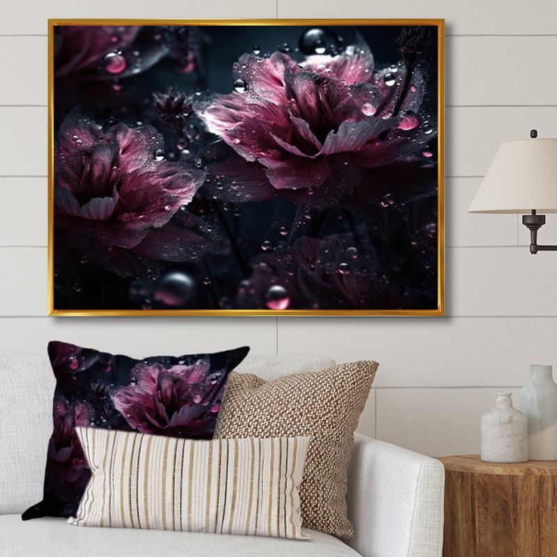 "Pink Lotus Divine Resilience III", reproduction d'art sur toile, H 12 po x l 20 po x P 1 po, Cadre flottant doré