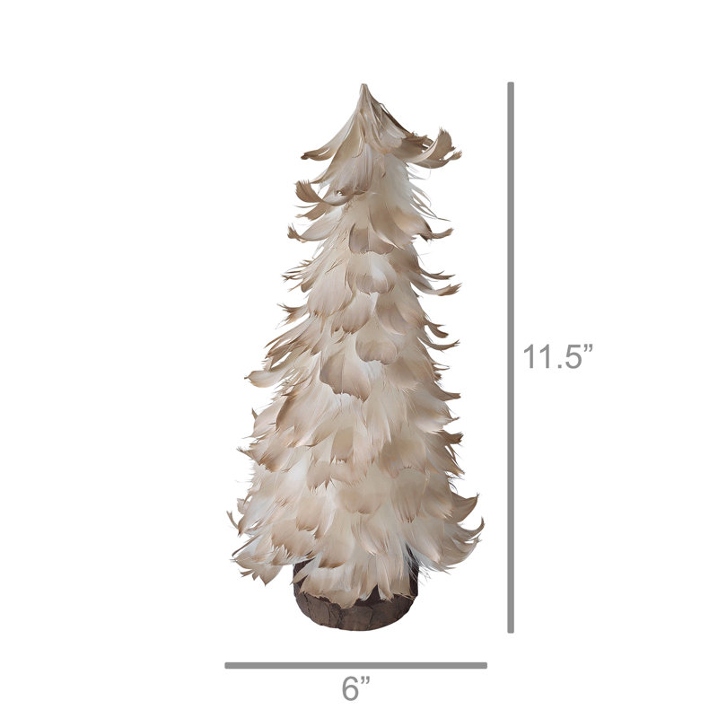 Arbre de table à plumes Frilly, H 9,5 po x l 4,5 po x P 4,5 po