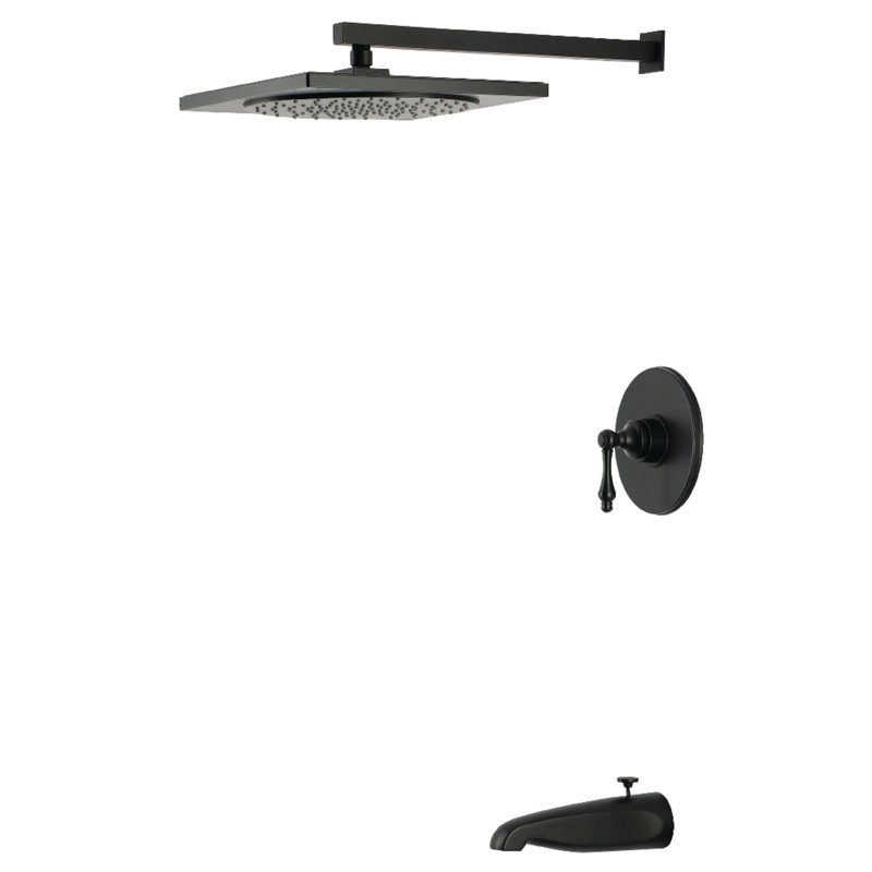 Kingston Brass Restoration Single-Handle Pressure Balanced Tub and Shower Faucet, Brushed Brass