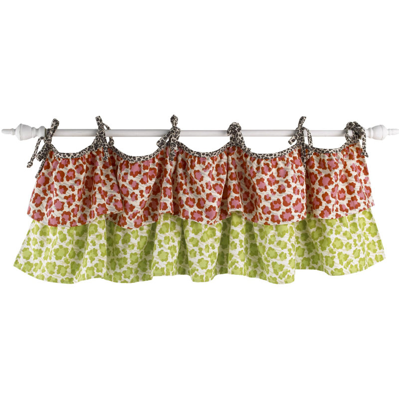 Here Kitty Kitty Cotton Animal Print Tailored Window Valance