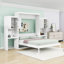 Grand lit escamotable avec bureau, coiffeuse et tablettes-731283709