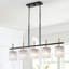 Luminaire suspendu linéaire en verre noir pour îlot de cuisine à 5 lumières Harlune-1615816919-1615816937