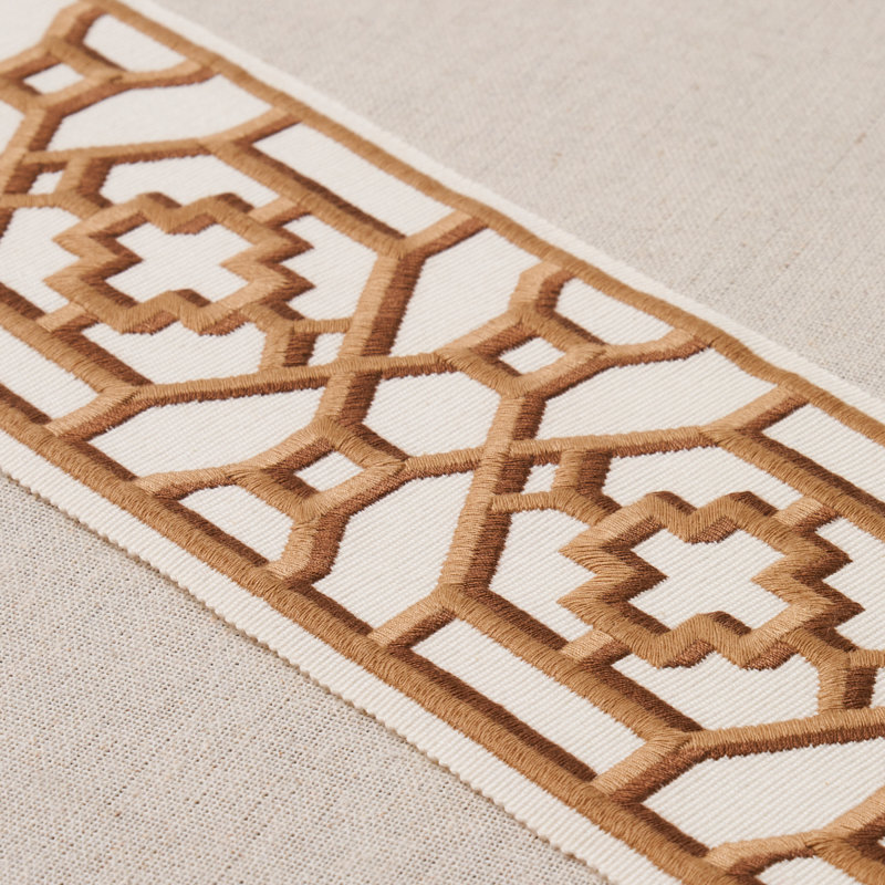 Schumacher x Mary McDonald Zanzibar Trellis Tape, Camel