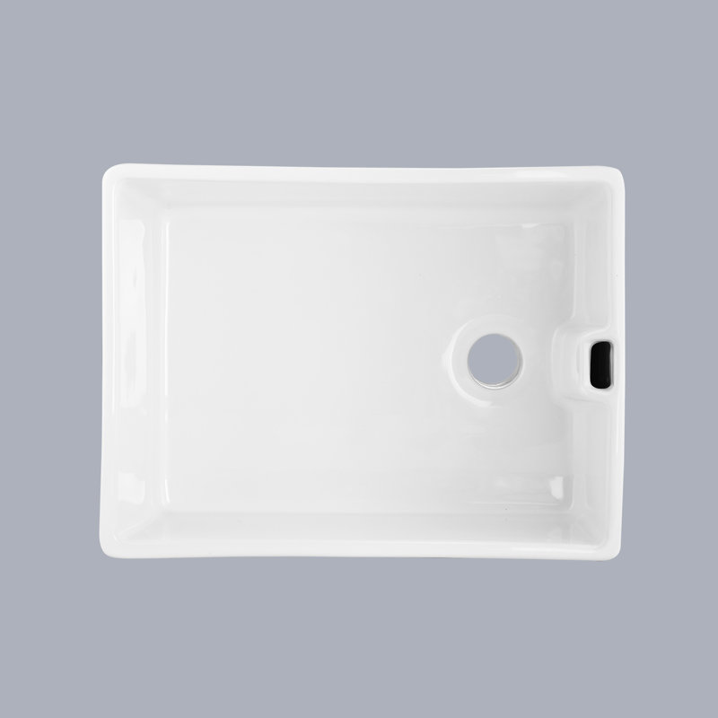 Évier de cuisine en céramique blanche à cuve simple 23,6 po x 18 po, à égratignures et à taches, lisse, facile à effacer, L 23,6 po x l 18 po, à gratter, teinture, outils de purification
