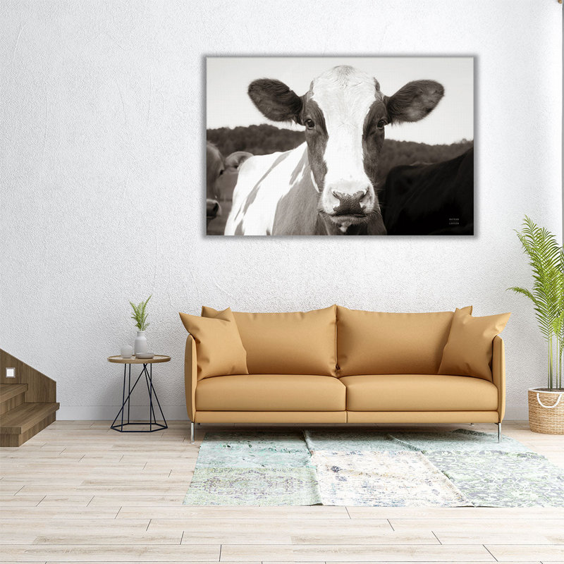 At the Barn Black and White - reproduction d'art sur toile, H 24 po x l 36 po