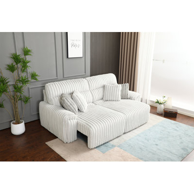 Canapé en velours côtelé Jaya Mondo Power Motion avec couchette et port USB