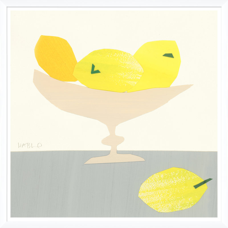 «Lemons» par Susan Hable - Reproduction d'art graphique sur papier encadré