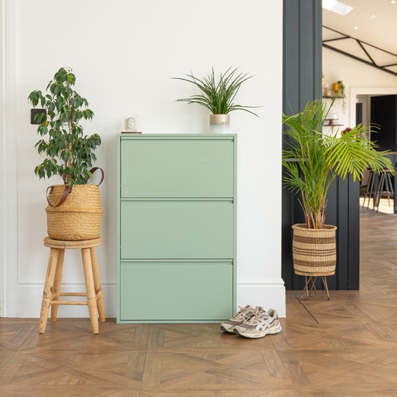 Cathelene 6 Pair Shoe Storage Cabinet, Sage Green