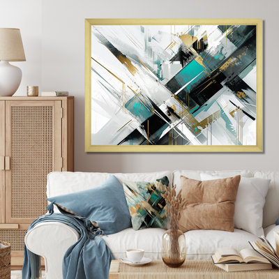 Art sur toile cubique kaléidoscope noir sarcelle