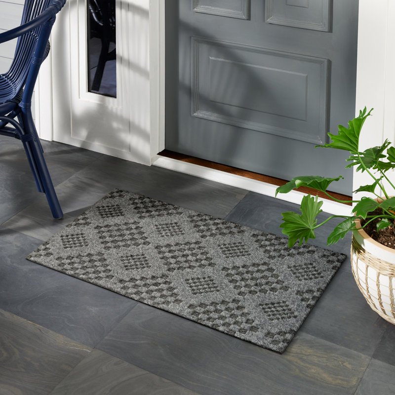Tapis de porte TerraGrip Diamond Geo, Gris anthracite / gris