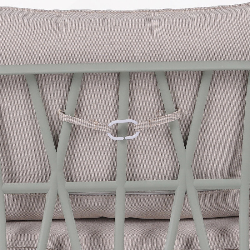 Fauteuil club d'extérieur PP, finition verte avec coussin beige, ensemble de 2, Coussin beige / structure vert clair