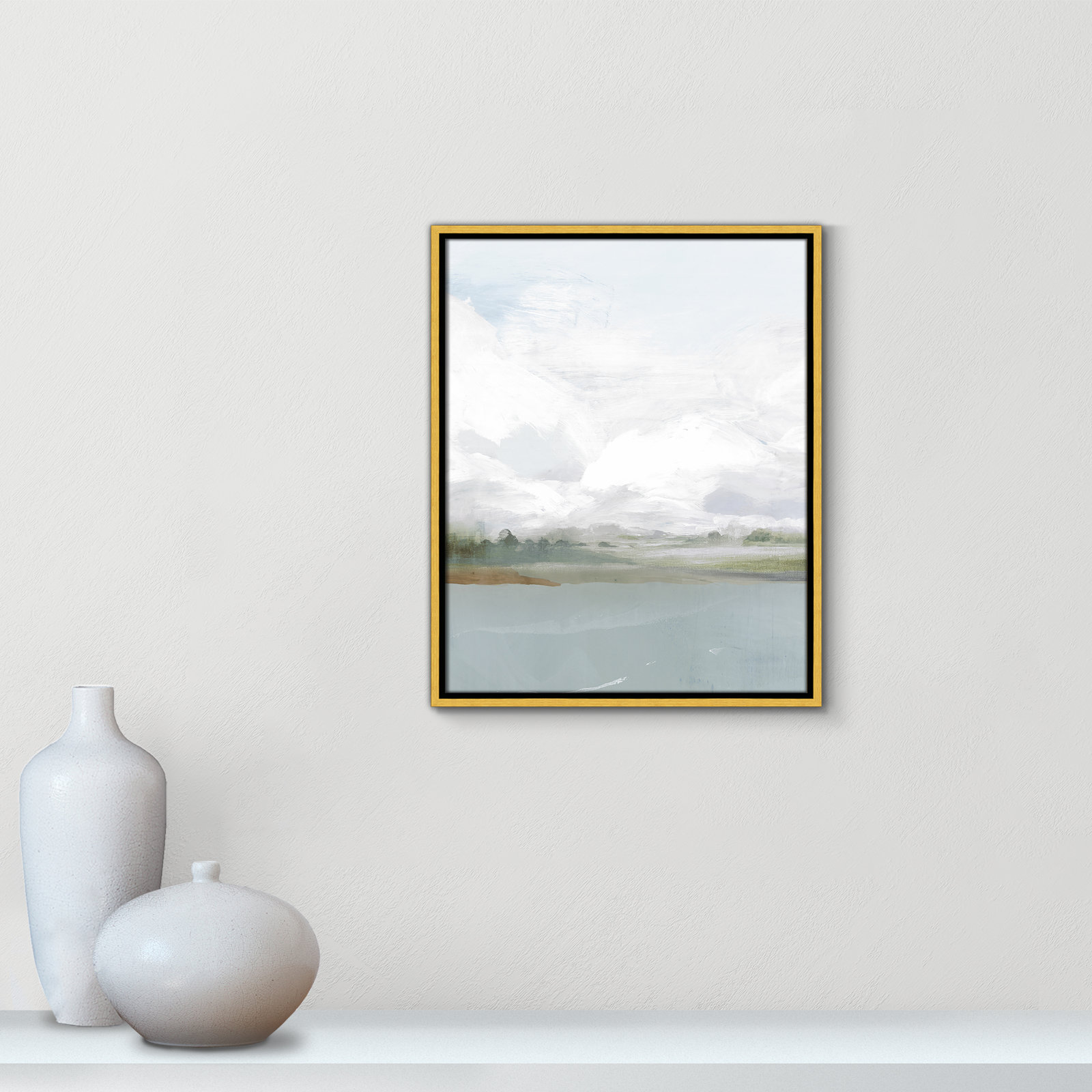 All Shore Painting, 21.5" H x 17.5" W, Gold