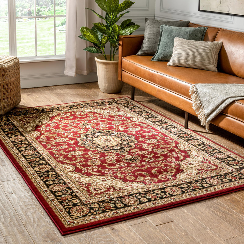 Romulus Power Loom Red/Beige/Black Rug, Rectangle 160 x 220cm