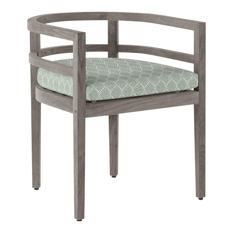 Chaise avec accoudoirs d'extérieur en teck Santa Barbara, Pas de soudure, Perigold ‑ printemps Linnaeus, Teck naturel