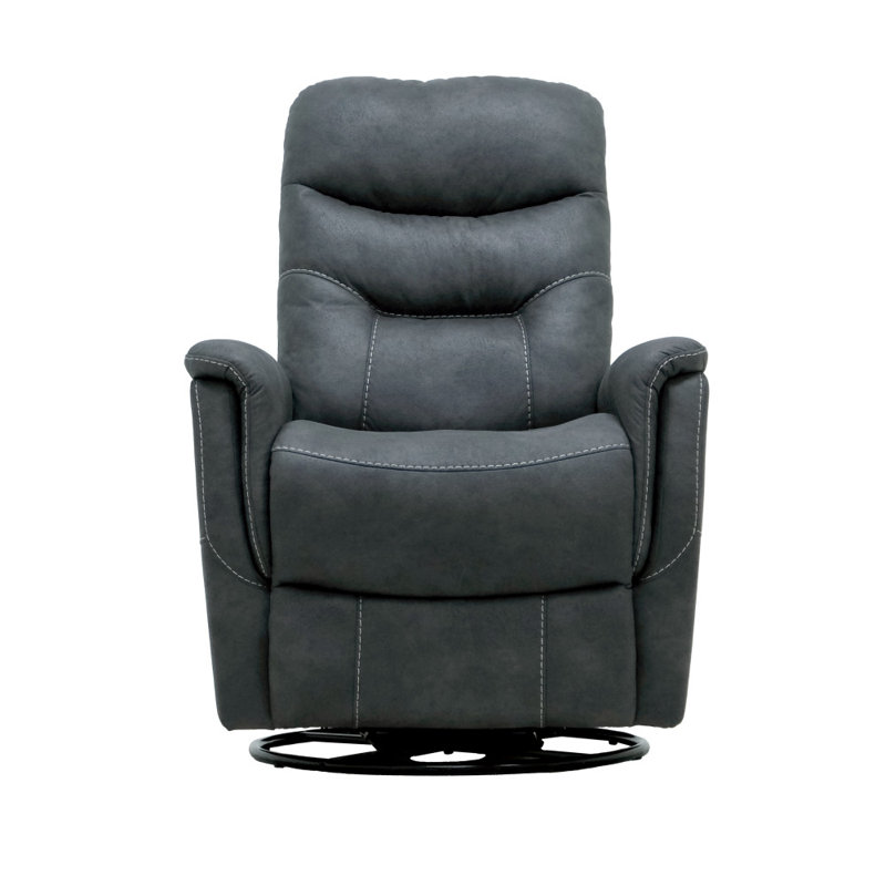 Dragone 30" Wide Recliner with Swivel, Charcoal Gray
