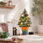 Arbre de Noël artificiel, ensemble de décoration de porche de Noël extérieur festif pour porte d'entrée