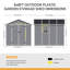 Grey Plastic Outdoor Storage Shed