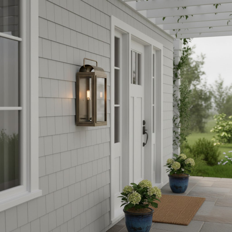 Sag Harbor 16.25" Two-Light Outdoor Wall Mount Lantern, Burnished Bronze