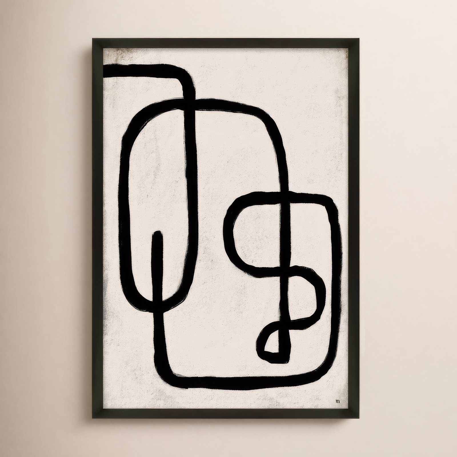 Linework 2 by StudioM, Black Framed Paper, 38" H x 26.5" W x 1.25" D