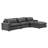 128" Sectional Sofa With Movable Ottoman, Charging Ports And Back Pillows-615756799