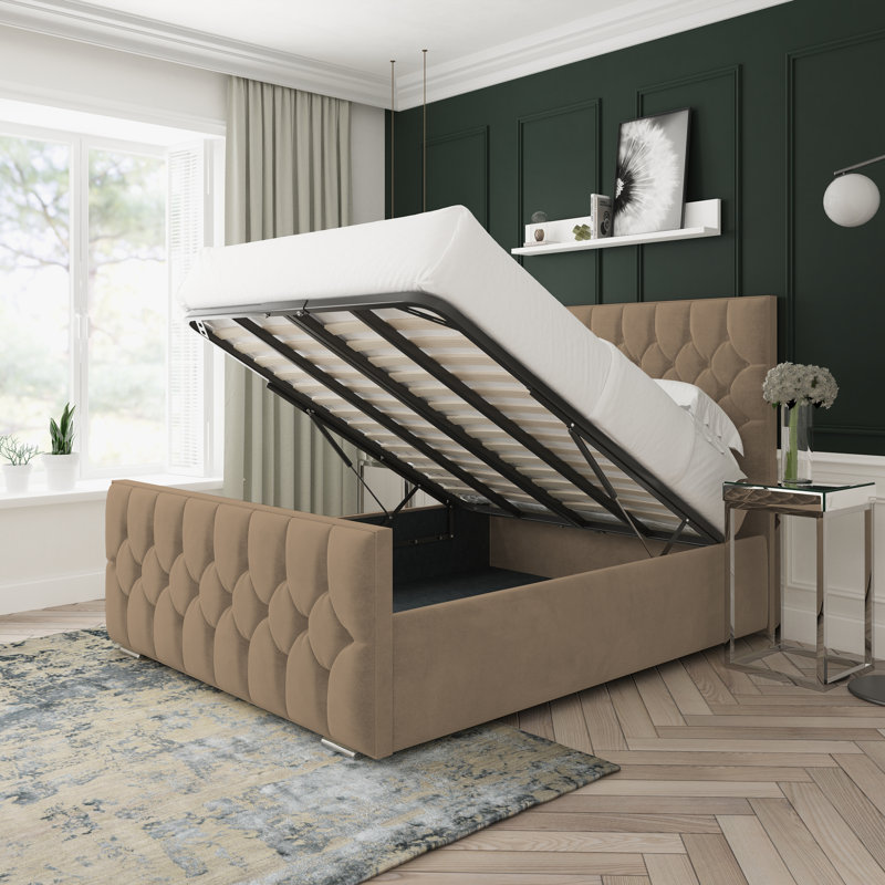 Upholstered Divan Bed, Kingsize (5'), Mink