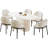 62.99" Modern Oval Cream White Dining Table Set with 6 Chairs for Kitchen, Bar, Living Room-420354124-415237163-420354120