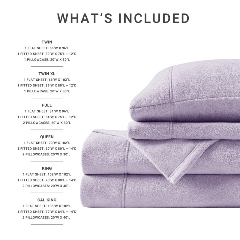 Lavender Microfiber Full Sheet Set with Pillowcases